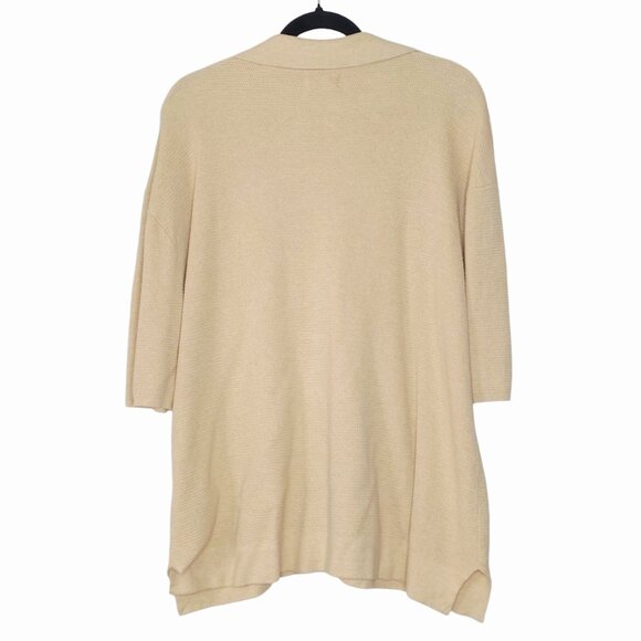 James Street Co Waffle Knit Shirt Cropped Pant Set Size M Tan Beige - Picture 5 of 10